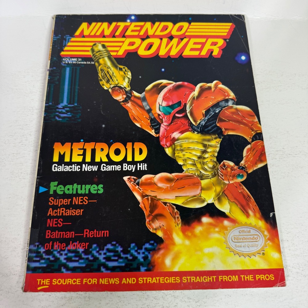 Nintendo Power Magazine Volume 31 Metroid Samus Game Boy NES SNES 1991 Vintage